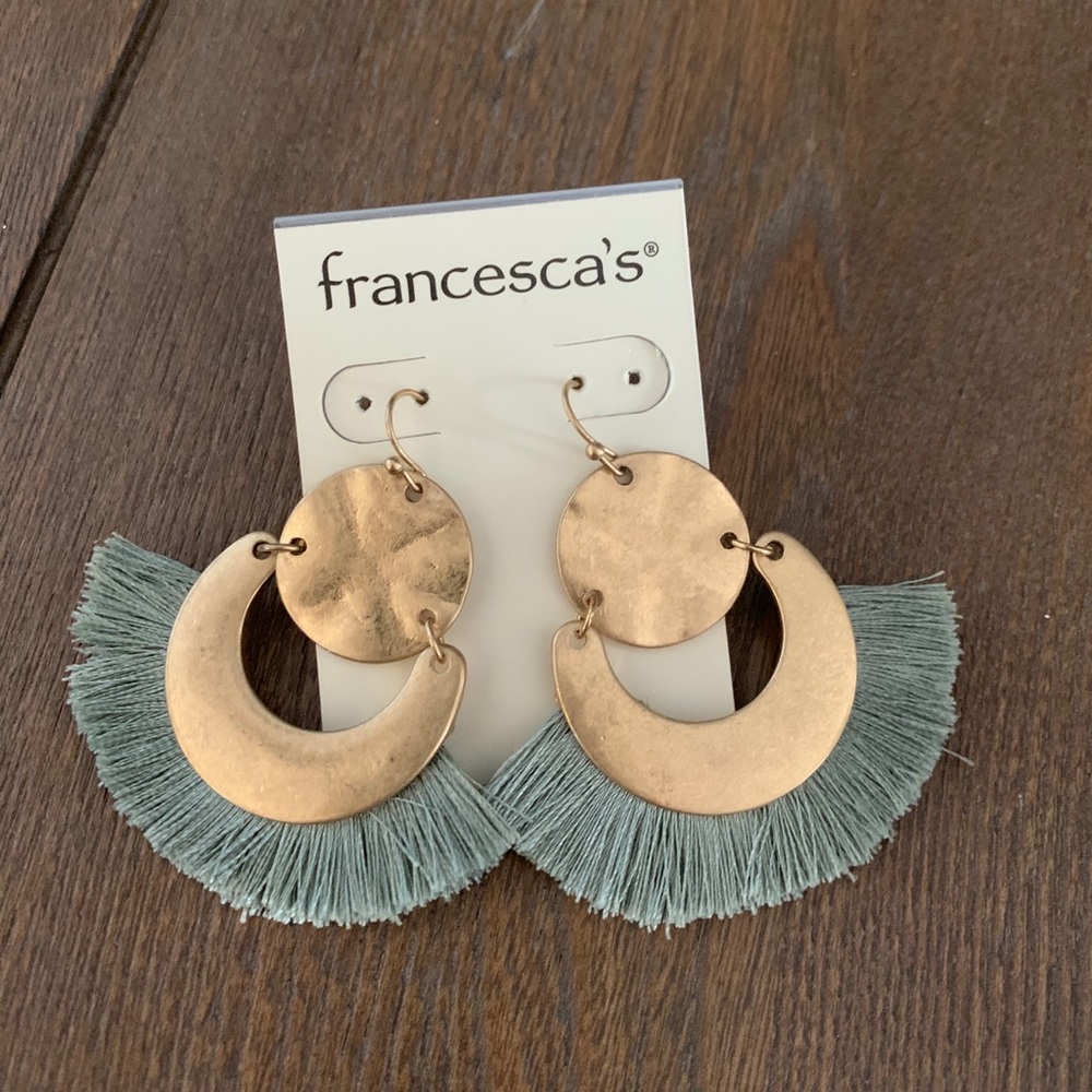Francesca‘s blue and gold earrings